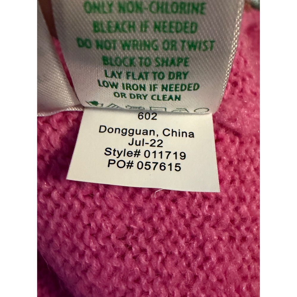 Lilly Pulitzer Stila Stilla Pink Embellished Beaded Wool Blend Sweater Large - Picture 6 of 7